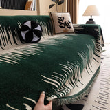 Brushstroke Vertical Pattern Chenille Sofa Cover