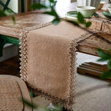 Burlap Charm Boho Table Runner