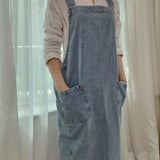 Casual Cotton Denim Pocket Apron