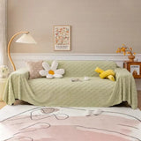 Checkered Plush Velvet Sofa Cover