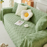 Checkered Plush Velvet Sofa Cover