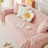 Checkered Plush Velvet Sofa Cover