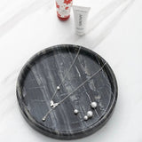 Circular Black Marble Jewelry Tray