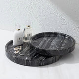 Circular Black Marble Jewelry Tray