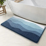 Coastal Wave Pattern Non-Slip Bath Mat