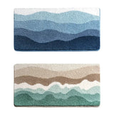 Coastal Wave Pattern Non-Slip Bath Mat