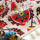 Boho Color Wheel Bloom Tassel Curtain