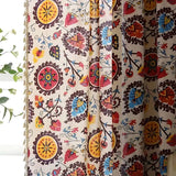 Boho Color Wheel Bloom Tassel Curtain