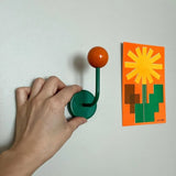 Colorful Magnetic Wooden Ball Hooks Home Storage
