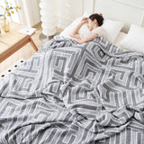 Geo Maze Cotton Blanket