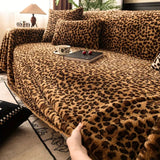 Cozy Leopard Print Sofa Cover