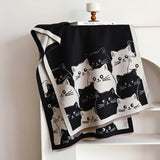 Cute Cat Jacquard Winter Scarf