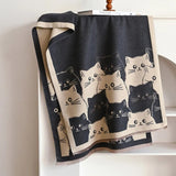 Cute Cat Jacquard Winter Scarf