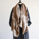 Cute Cat Jacquard Winter Scarf