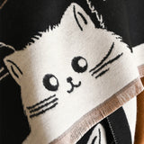 Cute Cat Jacquard Winter Scarf