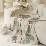 Elegant Floral Print Bath Towel Blanket
