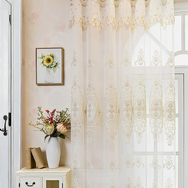 Elyvia Embroidered Classic Sheer Lace Curtain