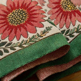 Embroidered Floral Tassel Table Runner