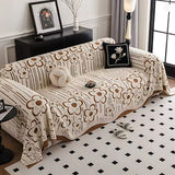 Embroidered Flower Soft Sofa Cover