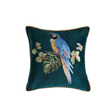Embroidered Parrot Cushion