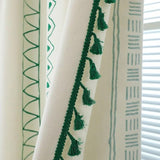 Emerald Tribe Boho Tassel Curtain
