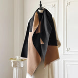 Two Tone Geometric Luxe Shawl Scarf
