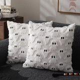 Faux Fleece Halloween Pumpkin Cushion Cover
