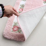 Floral Border Absorbent Bath Mat