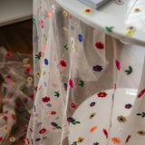 Floral Embroidered Lace Tablecloth Cover