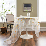Floral Embroidered Lace Tablecloth Cover