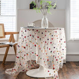 Floral Embroidered Lace Tablecloth Cover
