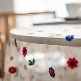 Floral Embroidered Lace Tablecloth Cover