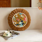 Floral Medley Velvet Round Cushion