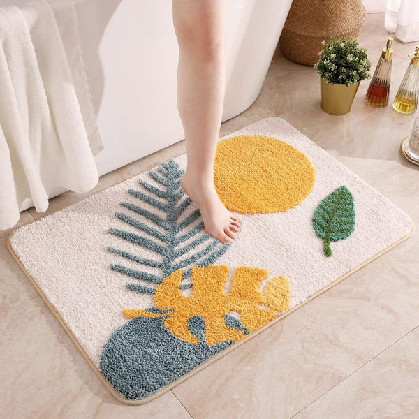 Tapis de bain antidérapant à fleurs