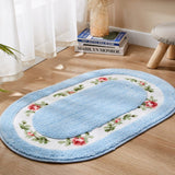 Floral Oval Plush Bath Mat