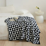 Floriva Checkerboard Daisy Throw Blanket