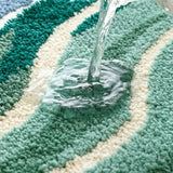 Fluffy Ocean Wavy Pattern Bath Mat