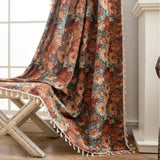 Rideau en tapisserie florale vintage française
