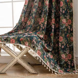 Rideau en tapisserie florale vintage française