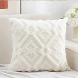 Fuzzy Diamond Pattern Cushion Cover