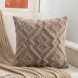 Fuzzy Diamond Pattern Cushion Cover