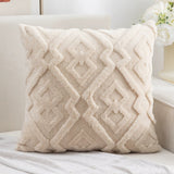 Fuzzy Diamond Pattern Cushion Cover