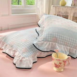 Gauze Floral Ruffled Lace Pillowcases