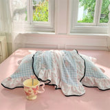 Gauze Floral Ruffled Lace Pillowcases