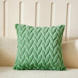 Geo Leaves Embroidered Cushion Cover