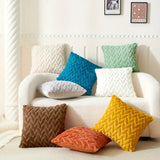 Geo Leaves Embroidered Cushion Cover