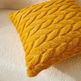 Geo Leaves Embroidered Cushion Cover