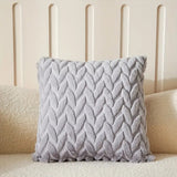 Geo Leaves Embroidered Cushion Cover