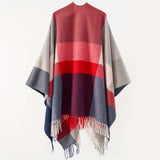 Geometric Fringe Windproof Cardigan Poncho