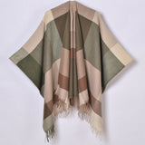 Geometric Fringe Windproof Cardigan Poncho